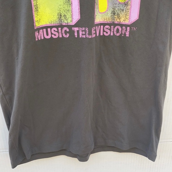 Unbranded MTV logo Womens large short sleeve Grey graphic retro classic tee - Picture 6 of 6